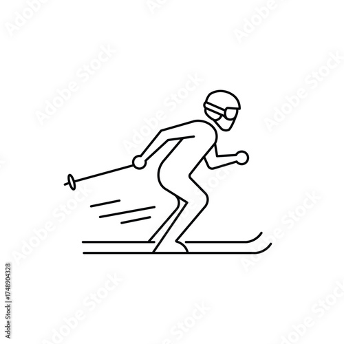 Minimalist winter sport vector icon.