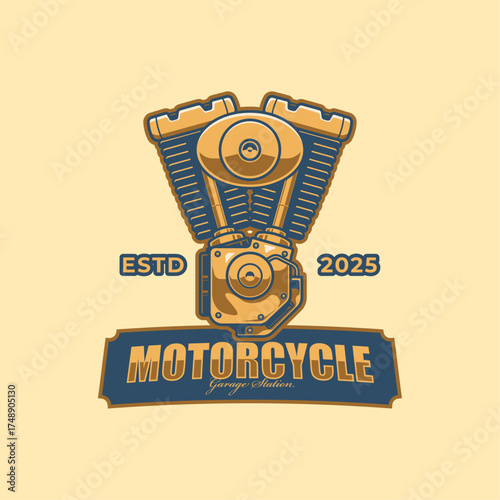 Logo Emblem of Garage Motorbike.