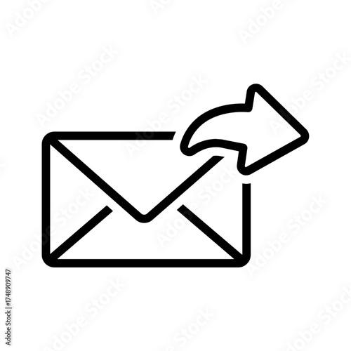Vector black line icon for Forward