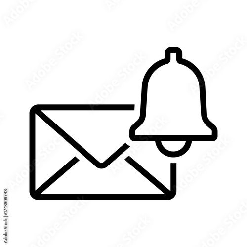 Vector black line icon for Mail notification