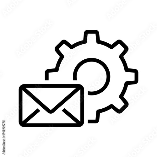 Vector black line icon for Mail setting