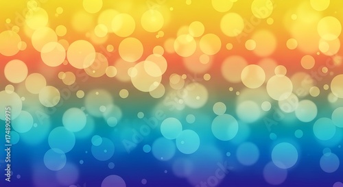 Vibrant rainbow bokeh lights abstract background