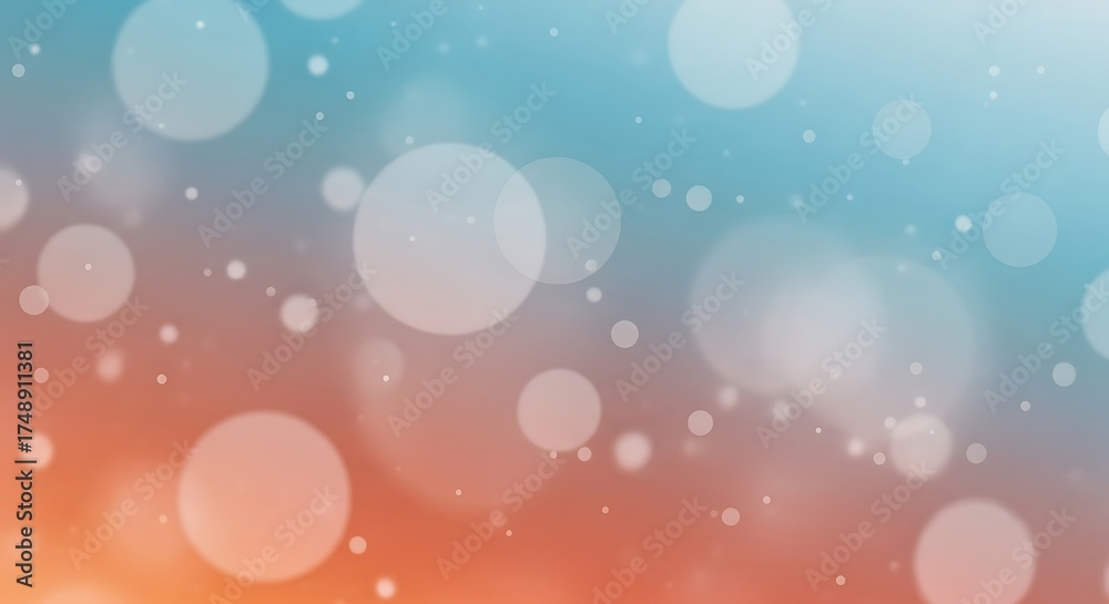 Obraz premium Soft bokeh lights gradient background with circles and dots