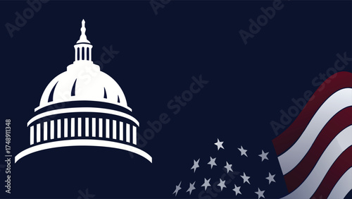 constitution day and citizenship day background design with capitol building and american flag suitable for constitution day and citizenship day on united states

