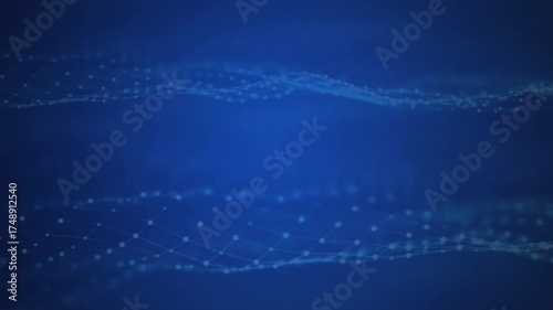 Abstract Effect Video of a Wave Technology Pattern with Dark Blue Colors