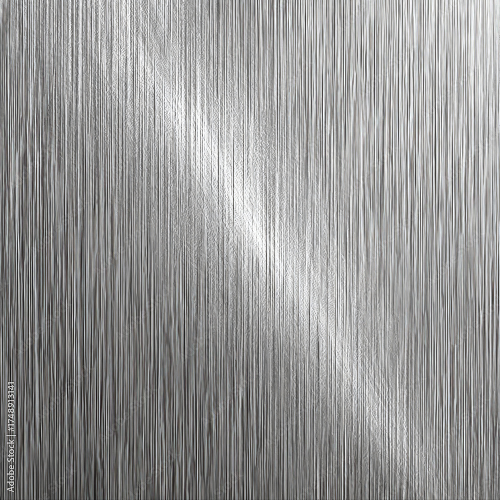 Fototapeta premium Brushed silver metal surface with elegant linear texture and modern industrial look