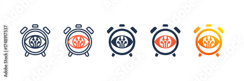 Ai Reminder icon set multiple style collection