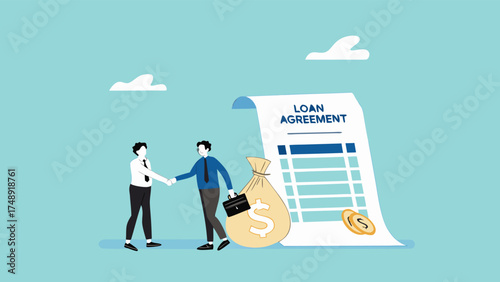 two business people shaking hands for business agreement with agreement paper that has been signed by both parties, cooperation in business to achieve certain targets, business cooperation contract

