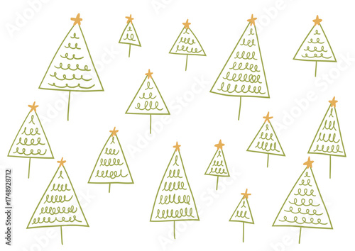 手書き風クリスマスツリー　セット