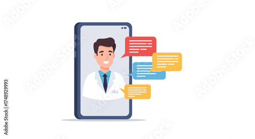 Get virtual healthcare from your phone with a friendly doctor offering online consultations and medical advice, ensuring access to quality telehealth services