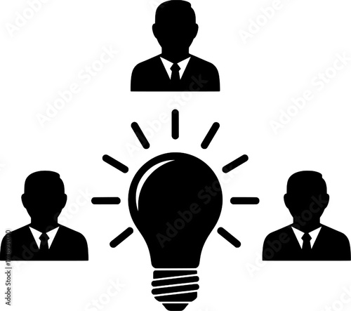 Team Collaboration and Brainstorming for Idea Generation Icon