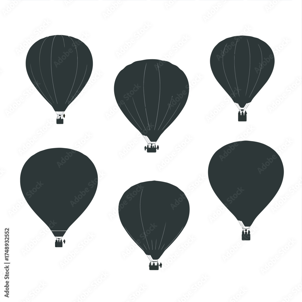 Obraz premium hot air balloons flying vector illustration