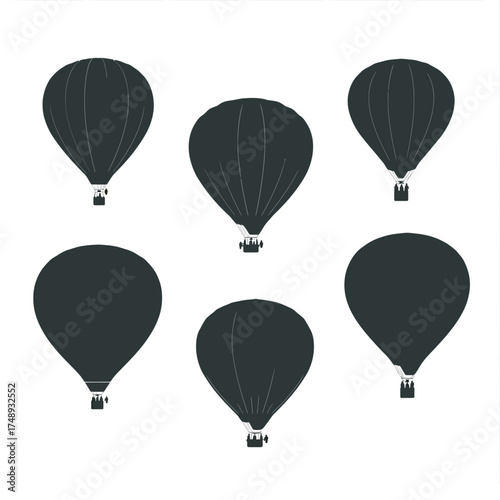 hot air balloons flying vector illustration