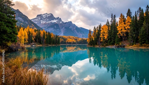 Autumn Mountain Lake Reflection.