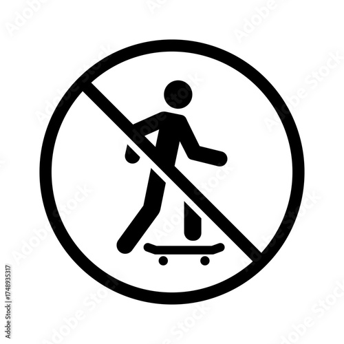 Black and White No Skating Sign