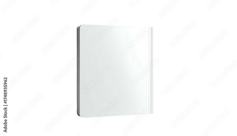 A white, rectangular object with a slightly angled perspective and a glossy finish