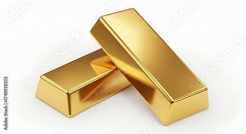Two Gleaming Gold Bars - A Symbol of Wealth and Prosperity.