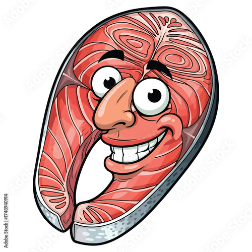 Fresh Funny Steak Vector Illustration