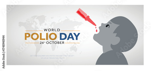 World Polio day. World Polio day creative concept Design for banner, poster 3D Illustration.