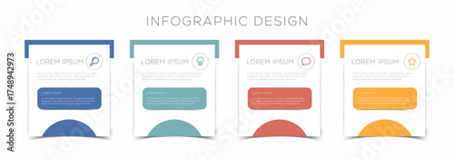 infographic design template. timeline concept with 4 step or option . can be used for business. Infographic design template with place for your data. Vector illustration.