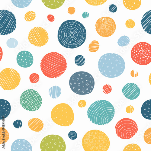 Seamless pattern with circles vector background print design
2