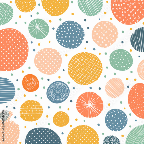 Seamless pattern with circles vector background print design
3