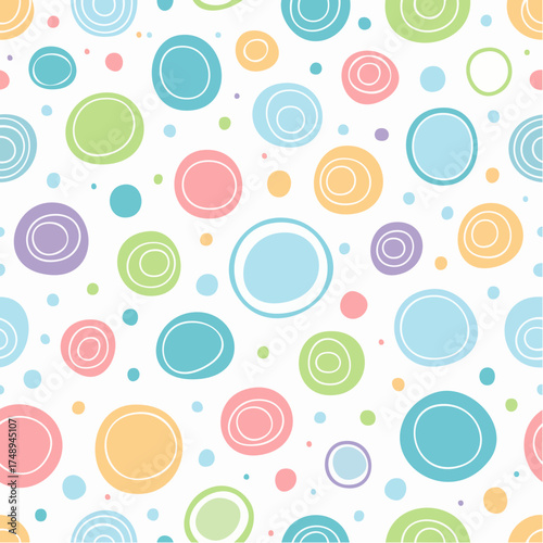 Geometric seamless pattern of circles. Abstract background from colorful circles. Vector illustration 
2