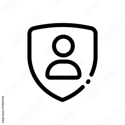 User Account Security and Data Protection Shield Icon