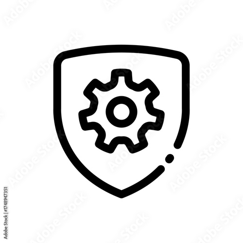 Security Settings and System Protection Outline Icon