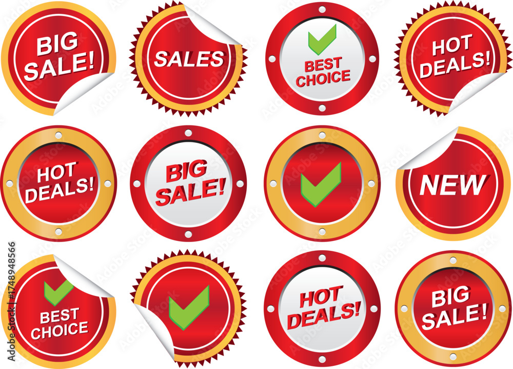 Obraz premium Circular sale stickers