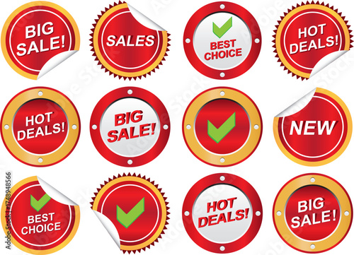 Circular sale stickers 