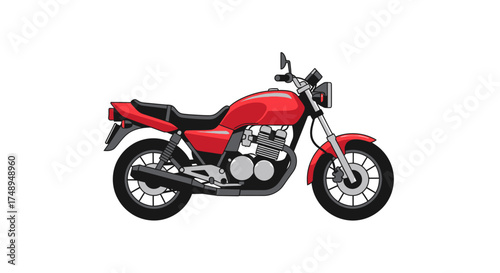 red motorcycle isolated on white background