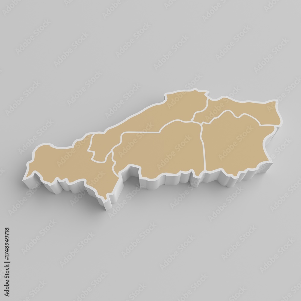 Fototapeta premium 日本地図 中国地方