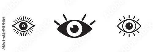 Eye icon set, medical sign symbol, eye symbol, stylized eye icon, visible icon  For app and websites  , vector illustration EPS 10.