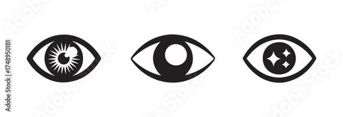 Eye icon set, medical sign symbol, eye symbol, stylized eye icon, visible icon  For app and websites  , vector illustration EPS 10.