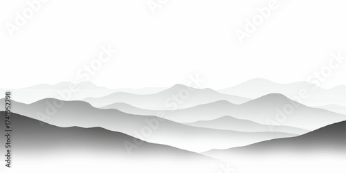 A serene winter landscape of snow-covered mountains under a blue sky with ice and clouds