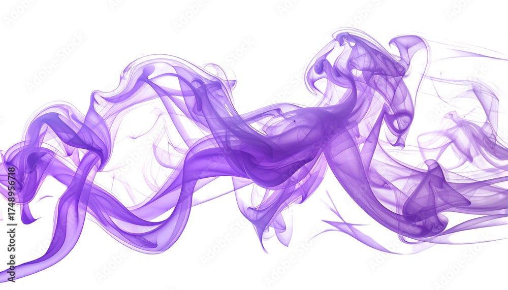 Fototapeta premium Purple vapor swirls on a black backdrop