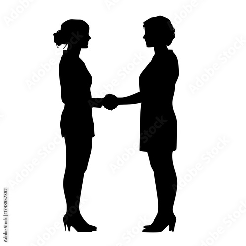 Businesswomen Shaking Hands Professional Setting