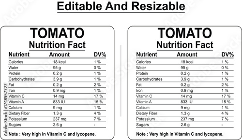 Nutrition facts label ingredients information including vitamin a calcium sugars