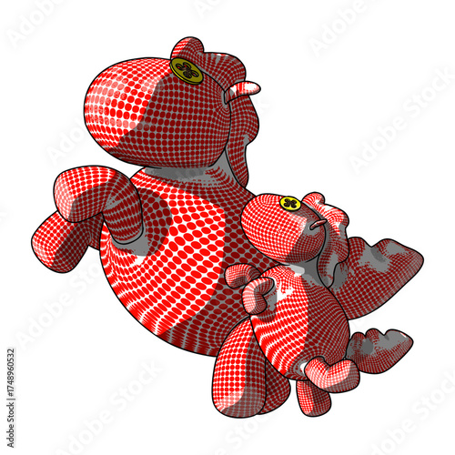 Horse Plush Cute and Funny Toy. Vector Illustration.