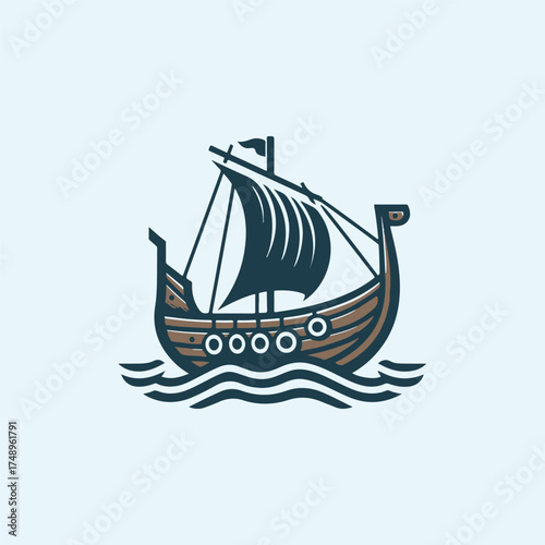 Drakkar Ship Logo