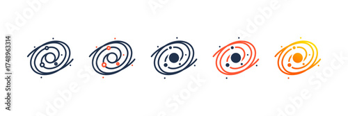 Galaxy icon set multiple style collection