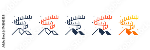 Aurora icon set multiple style collection