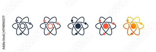 Atom icon set multiple style collection