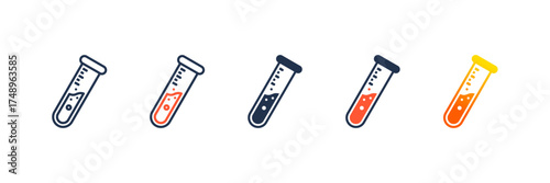 Test Tube icon set multiple style collection
