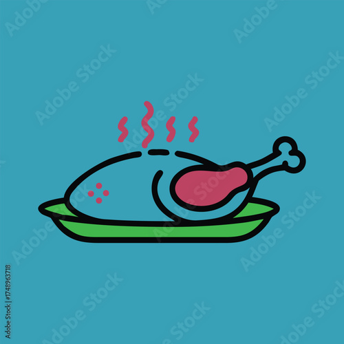 vector illustration of a cartoon chicken  Ai generated