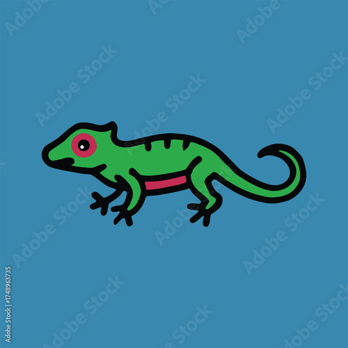 green lizard on white background  Ai generated