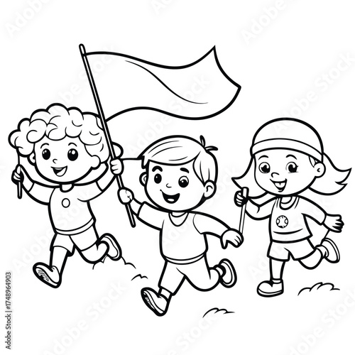 Children Frolicking in a Game of Capture the Flag
