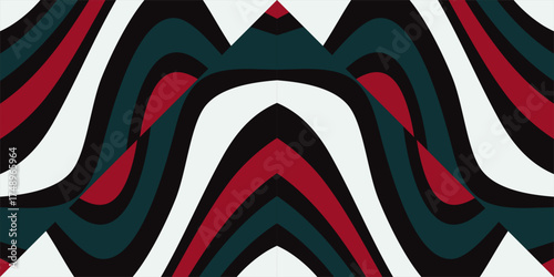 Abstract flowing lines create a visually captivating and dynamic wave pattern with striking color combinations.
