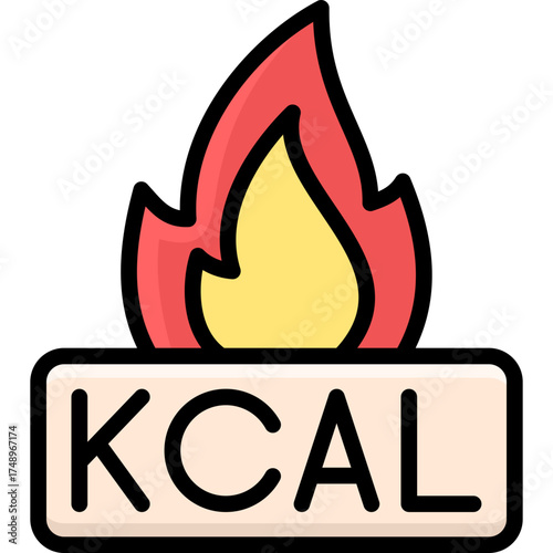 kcal icon illustration design with filled outline